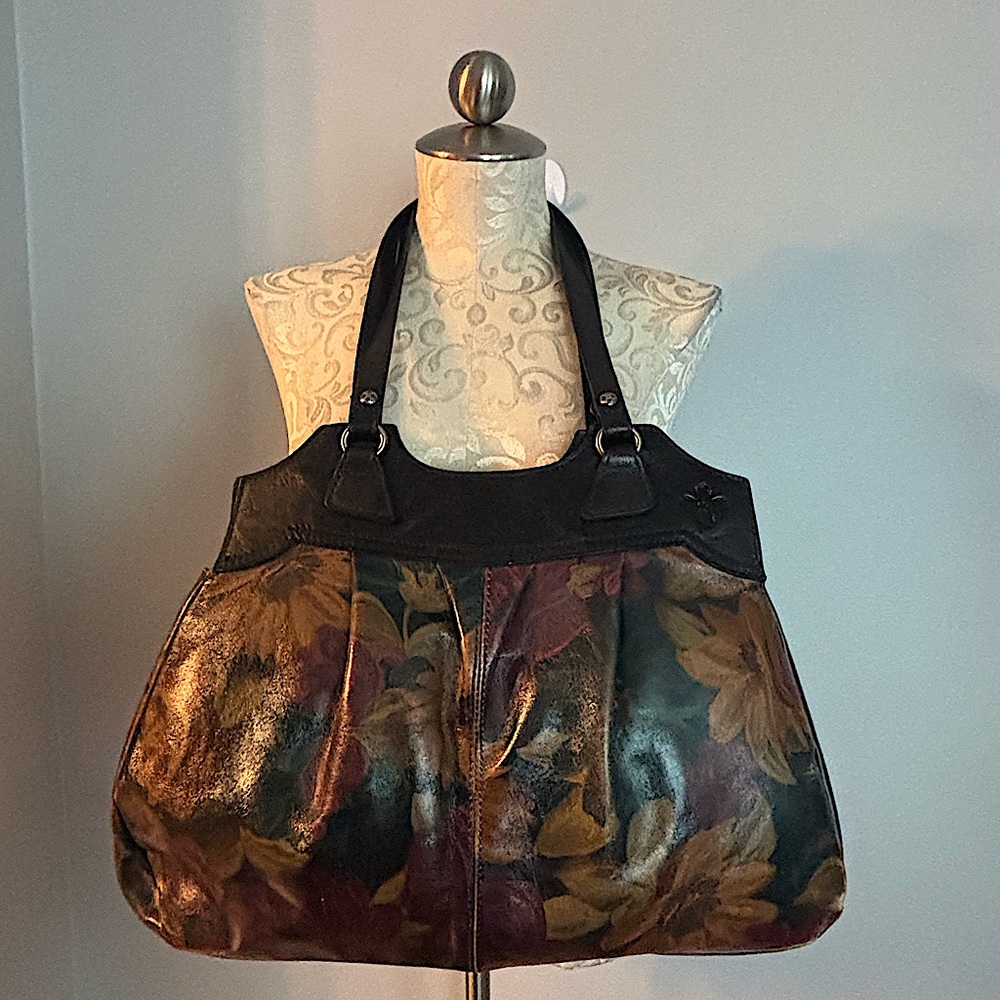 PATRICIA NASH NAPOLI FLORAL LEATHER SATCHEL! 🖤